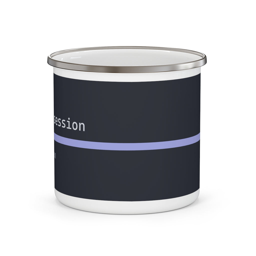 "Current session" Enamel Camping Mug
